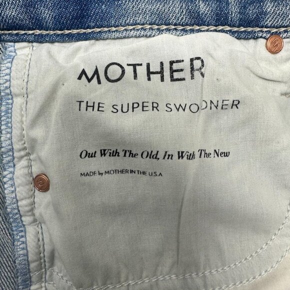 Mother The Super Swooner High Rise Jeans 28 Out With The Old In With The New - Picture 12 of 16